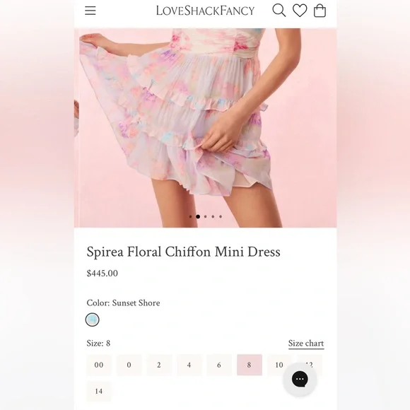 LoveShackFancy Spirea Floral Chiffon Mini Dress - Picture 4 of 7